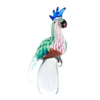 Ornament parrot glas l12b8h25cm grn