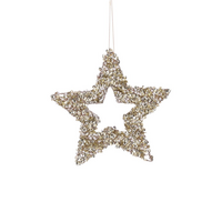 Ornament ster d20cm champagne