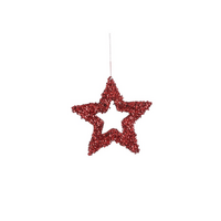 Ornament ster d20cm rood