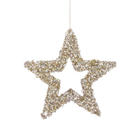 Ornament ster d25cm champagne