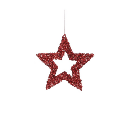 Ornament ster d25cm rood