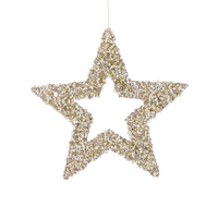 Ornament ster d30cm champagne