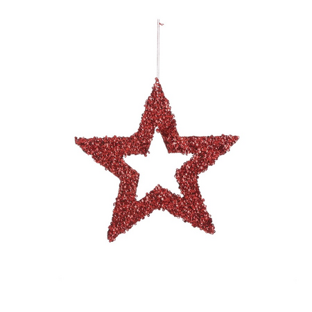 Ornament ster d30cm rood