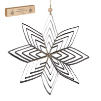 Ornament ster d30h2cm zwart