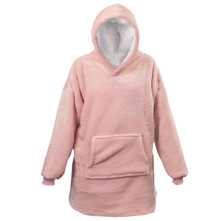 Oversized fleece hoodie oudroze