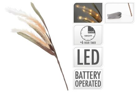 PAMPAS TAK MET LED 120CM WIT