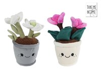 Plant cyclaam/roos pluche 24cm per stuk