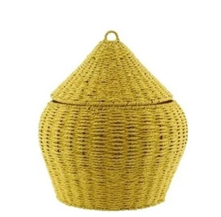 Planter paper rope yellow d34h38cm