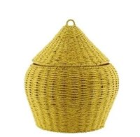 Planter paper rope yellow d34h38cm