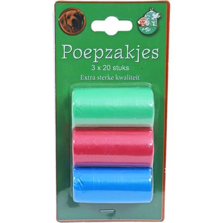 Poepzakjes pastel pak 3 rol a 20