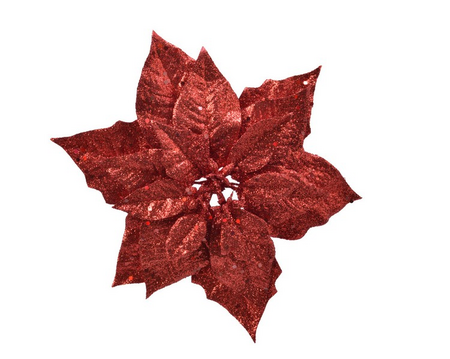 Poinsettiaclip plc d23h7cm rood