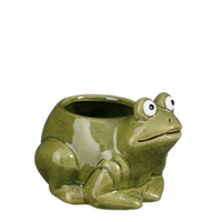 Pot kikker l12.5b10.5h9cm groen