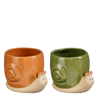 Pot slak l9.5b7.5h7cm groen a2