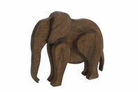 Sculptuur elephant mango h6cm bruin