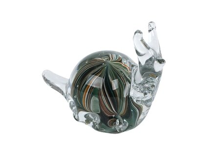 Sculptuur glas h9.5cm bruin/groen