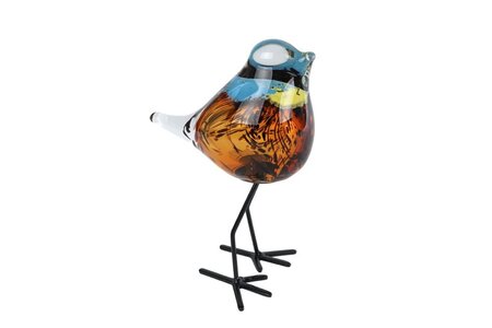 Sculptuur op voet glas h14.5cm brn