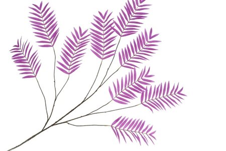 SILK PALM LEAF PURPLE 150CM