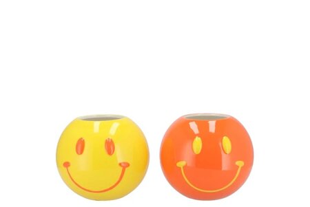 SMILEY DUTCH ORANGE MIX VASE ASS 11X11X9CM