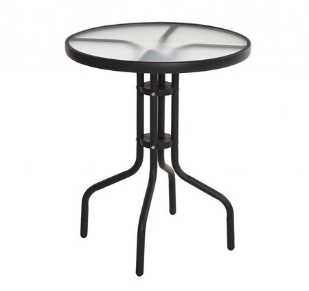 TAFEL DIA 60CM MET GLASPLAAT ROND