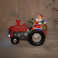 Tractor met kerstman 23x17cm - afbeelding 1