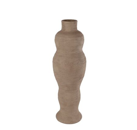 Vaas aardew 15x15x47cm bruin