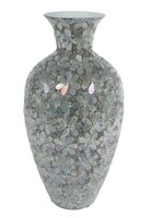 Vaas mozaiek glas 22x22x42cm zilver