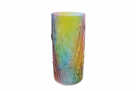 Vaas rainbow glas d12h25cm multi