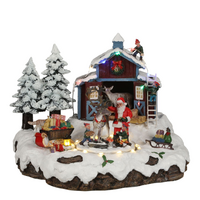 Village Santa with deer adapter included - l23,5xb21xh20cm