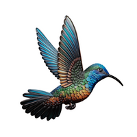 Wanddeco vogel metaal 39.5x39cm