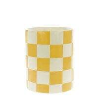 Waxbrander 9x9x11cm cheq.yellow