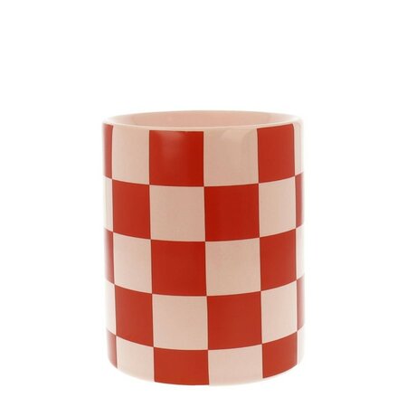 Waxbrander 9x9x11cm chequered red