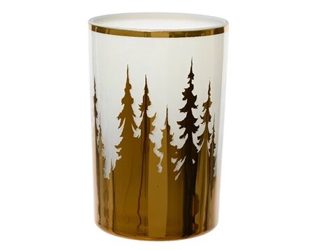 Windlicht glas d12h18cm helder/goud